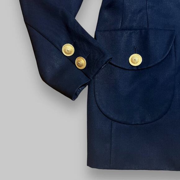 Escada Wool Blazer in Navy Blue | Size 10 - Picture 3 of 9